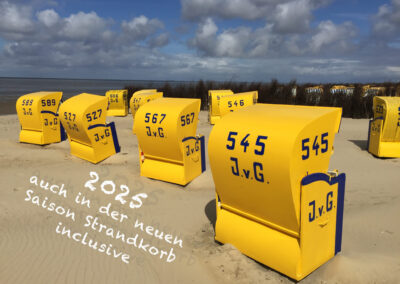 Strandkorb mit Text 2025